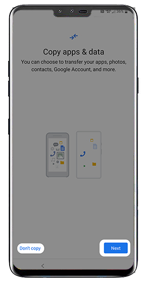 Apps & data screen Apps & data screen