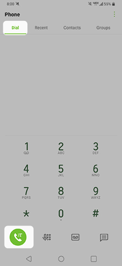 RTT Dialer Screen RTT Dialer Screen