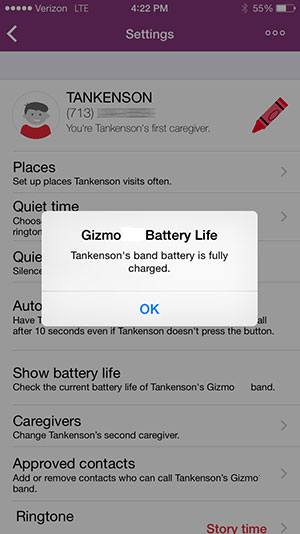 Check Battery Level Pop Up