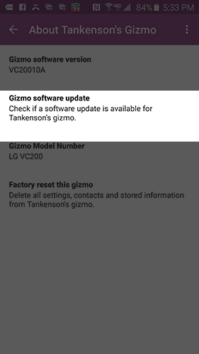 Versión de actualización de software