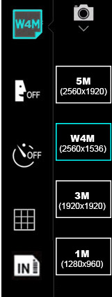 Tap the Image Size Icon
