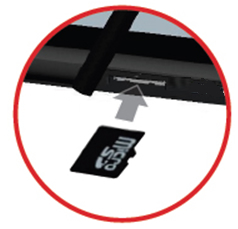 Insert memory card into slot Insert Memory Card into slot