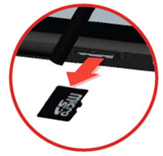 Inserta la tarjeta de memoria en la ranura. Removal of Memory Card from slot