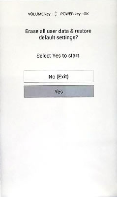 Select Yes Screen