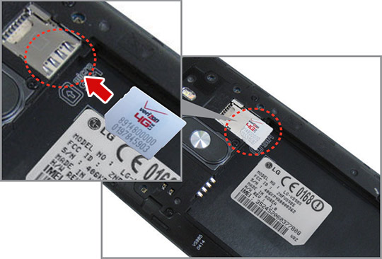 sim card insert lg remove g3 sd vista verizon slot battery vs985 slide inserting wireless necessary contacts facing down replace