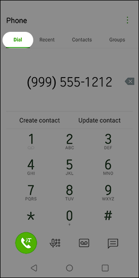 RTT Dialer Screen RTT Dialer Screen