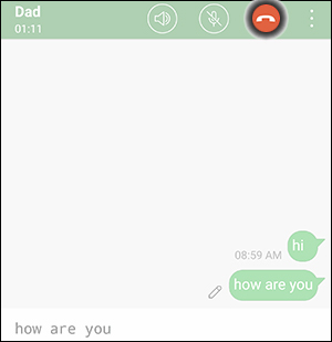 Tap the End Call Icon