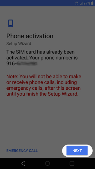 Phone activation