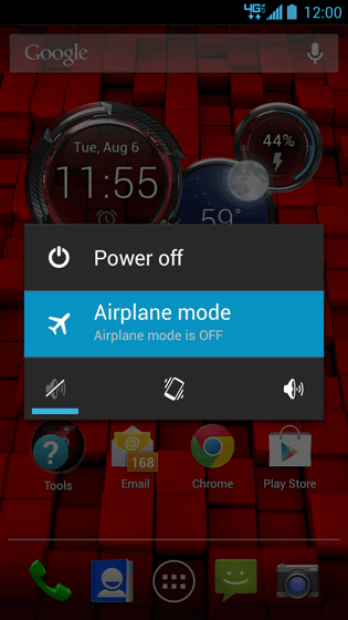 Airplane mode, On or Off
