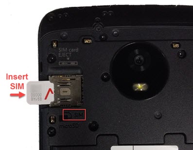 Inserting SIM card