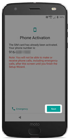 Phone activation page Phone activation page