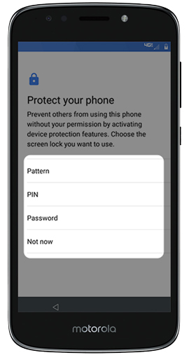 Select an lock screen option