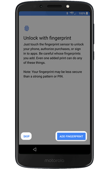 Unlock with fingerprint screen