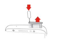 Remove SIM & SD card tray