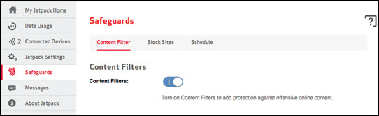 Safeguards content filter