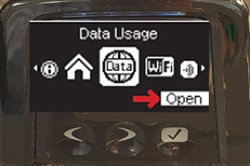 Open Data Usage screen