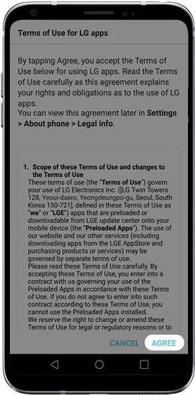 Terms and conditions agreement