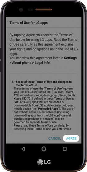 Terms and conditions agreement