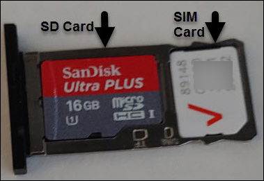 sd / memory card tray