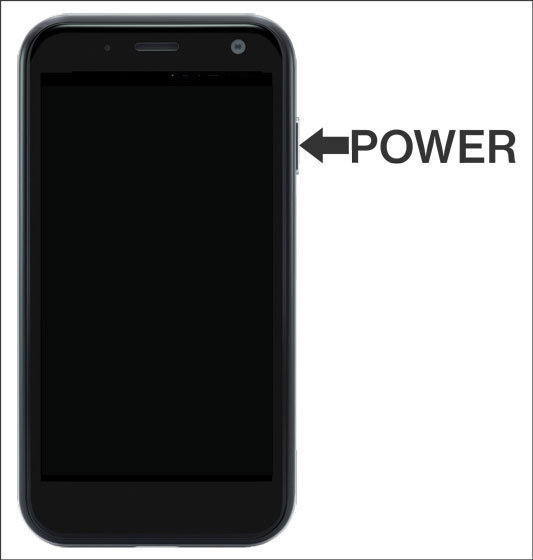 Device with emphasis on Power button