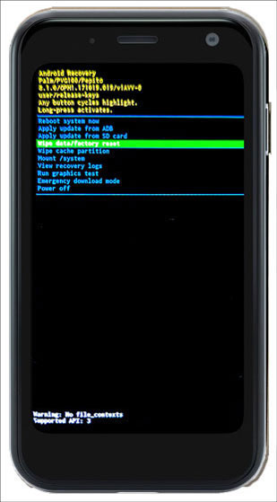 Android Recovery Screen Wipe Data