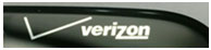 Upper right corner of LG Factory display with Verizon logo