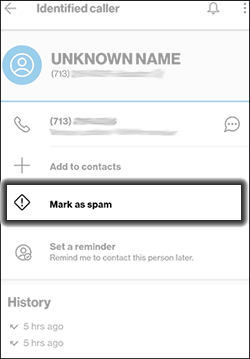 Tap Mark as Spam