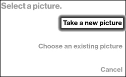 Tap Take a New Picture