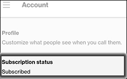 Tap Subscription Status