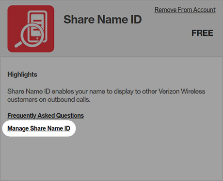 Click Manage Share Name ID