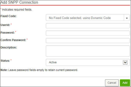 Enter SNPP info