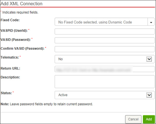 Enter XML info