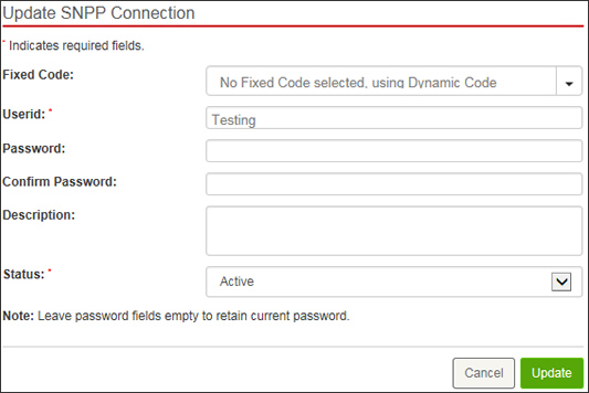 Update SNPP connection info
