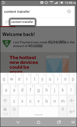 Tap Content Transfer
