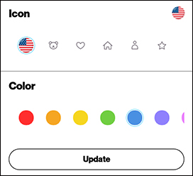 Select an icon and/or color
