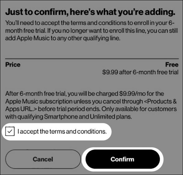 Confirm Apple Music