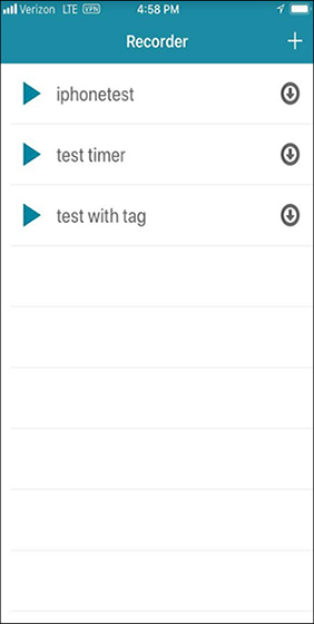 Broadsoft Recorder home screen