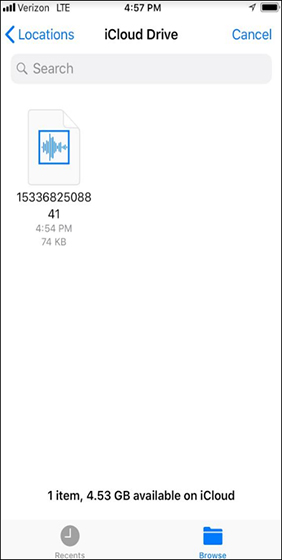 Select audio file