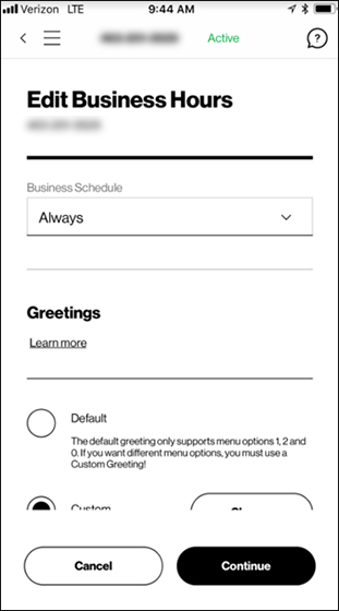 Set schedule and greeting
