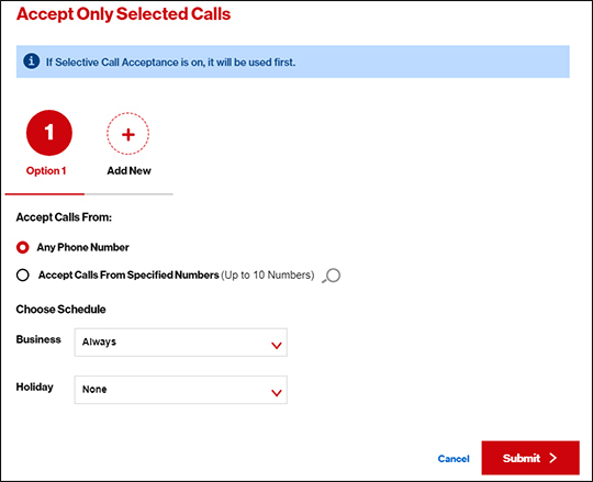 Choose numbers to accept or reject