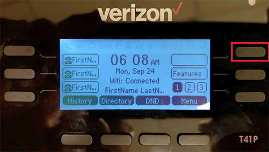 Features soft key