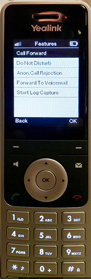 Features menu
