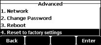 Select Reset to factory settings Select Reset to factory settings