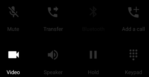 Video call icon in dialer (Galaxy S9 / S9+)