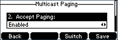 Enable or disable Accept Paging