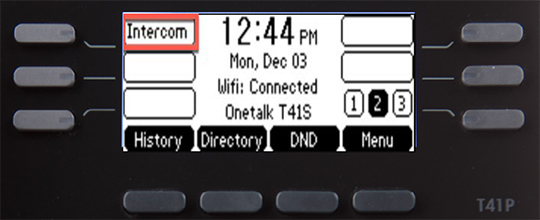 Press Intercom key