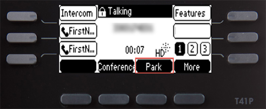 Press Park soft key