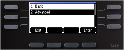 Settings menu