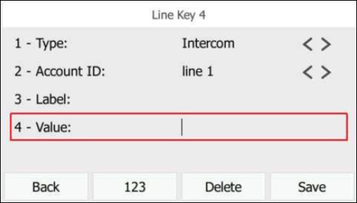 Enter label and extension number