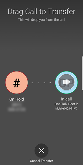 Call icon in left circle with target on right